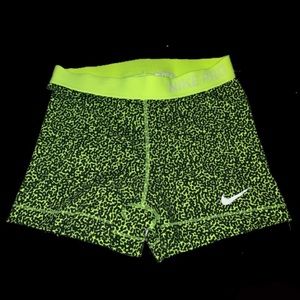 Bright Green Nike Pro Leopard shorts!